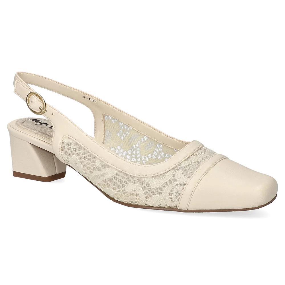 Easy Street Fortune Square Toe Slingback Women's Shoes, Size: 9, Ivory Product Image