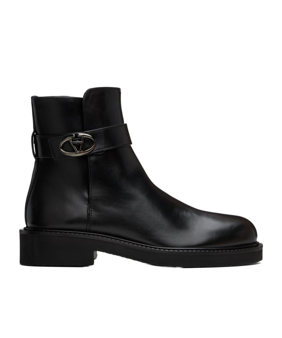 VALENTINO GARAVANI Logo Short Boots In Black Product Image