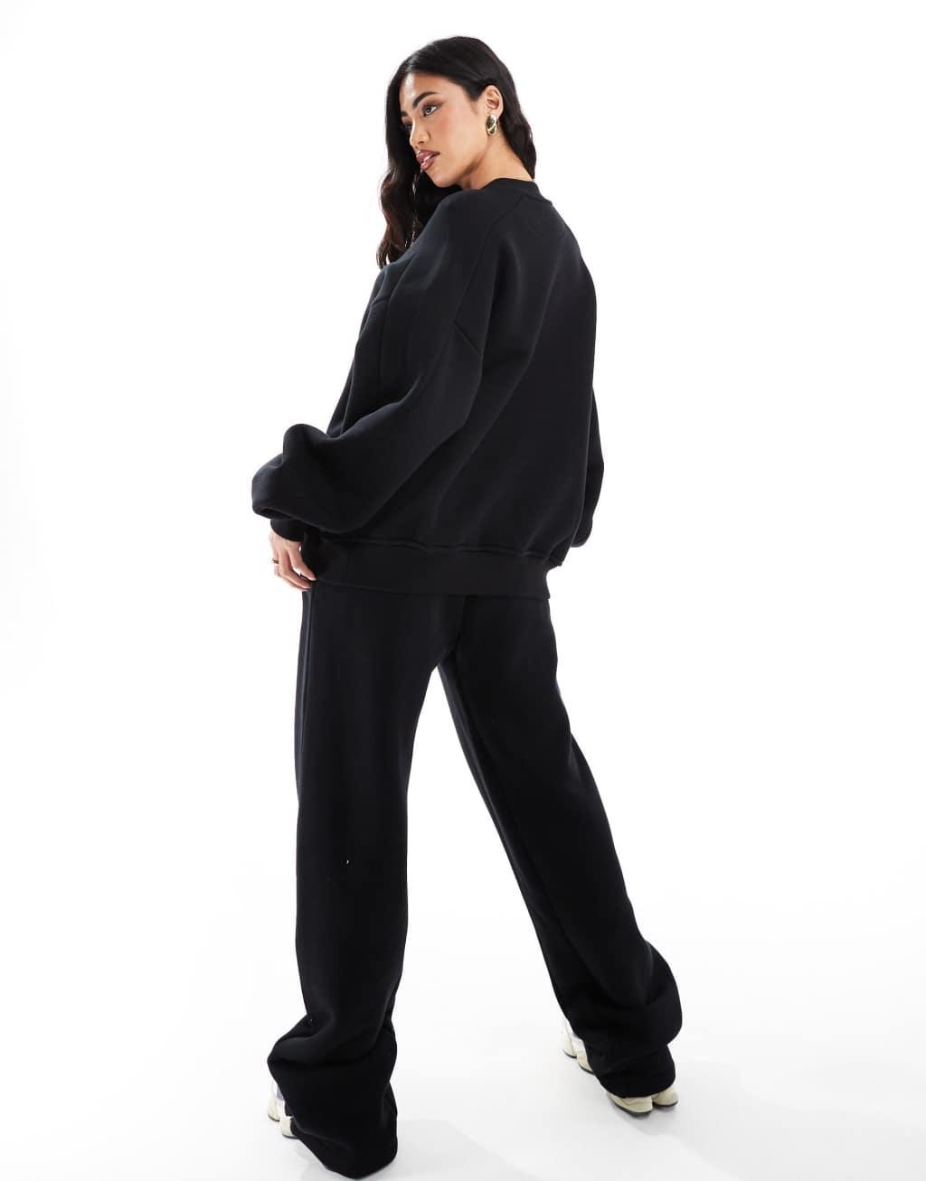 The Couture Club washed essentials straight leg sweatpants in black  Product Image