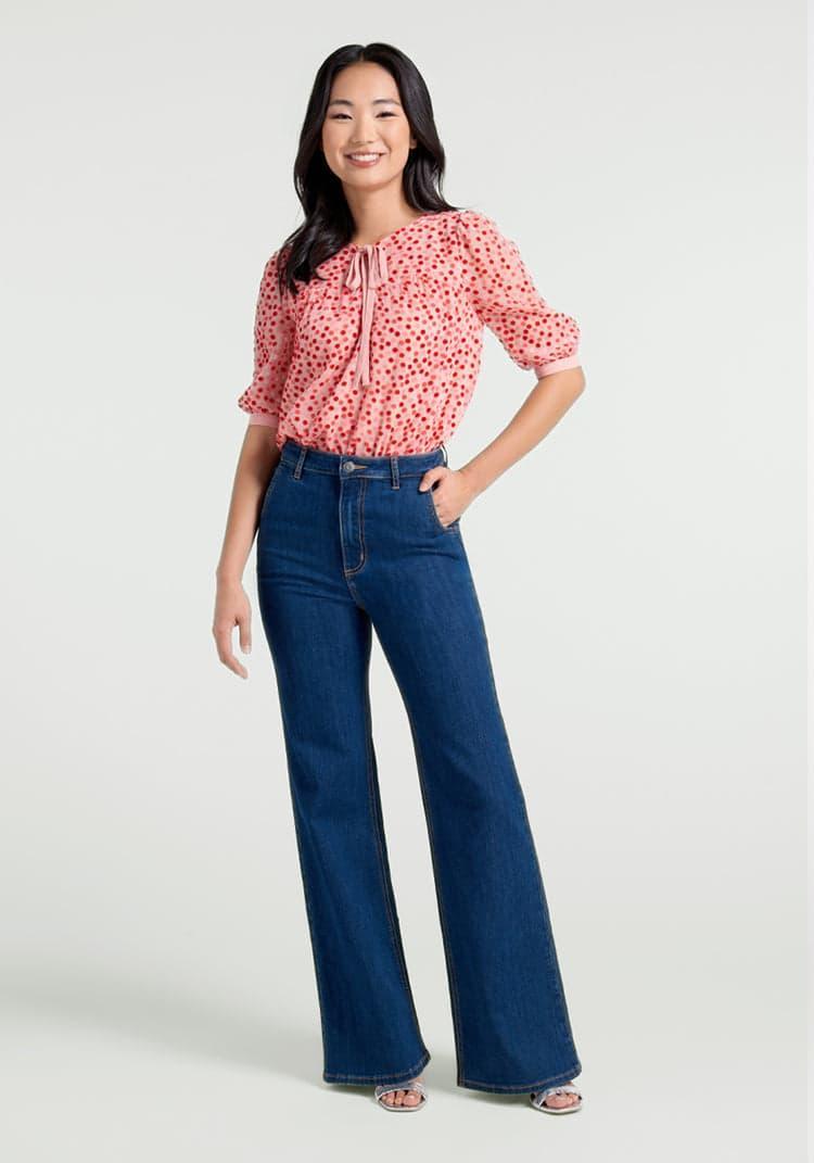 Confetti Confection Tie-Neck Blouse Product Image