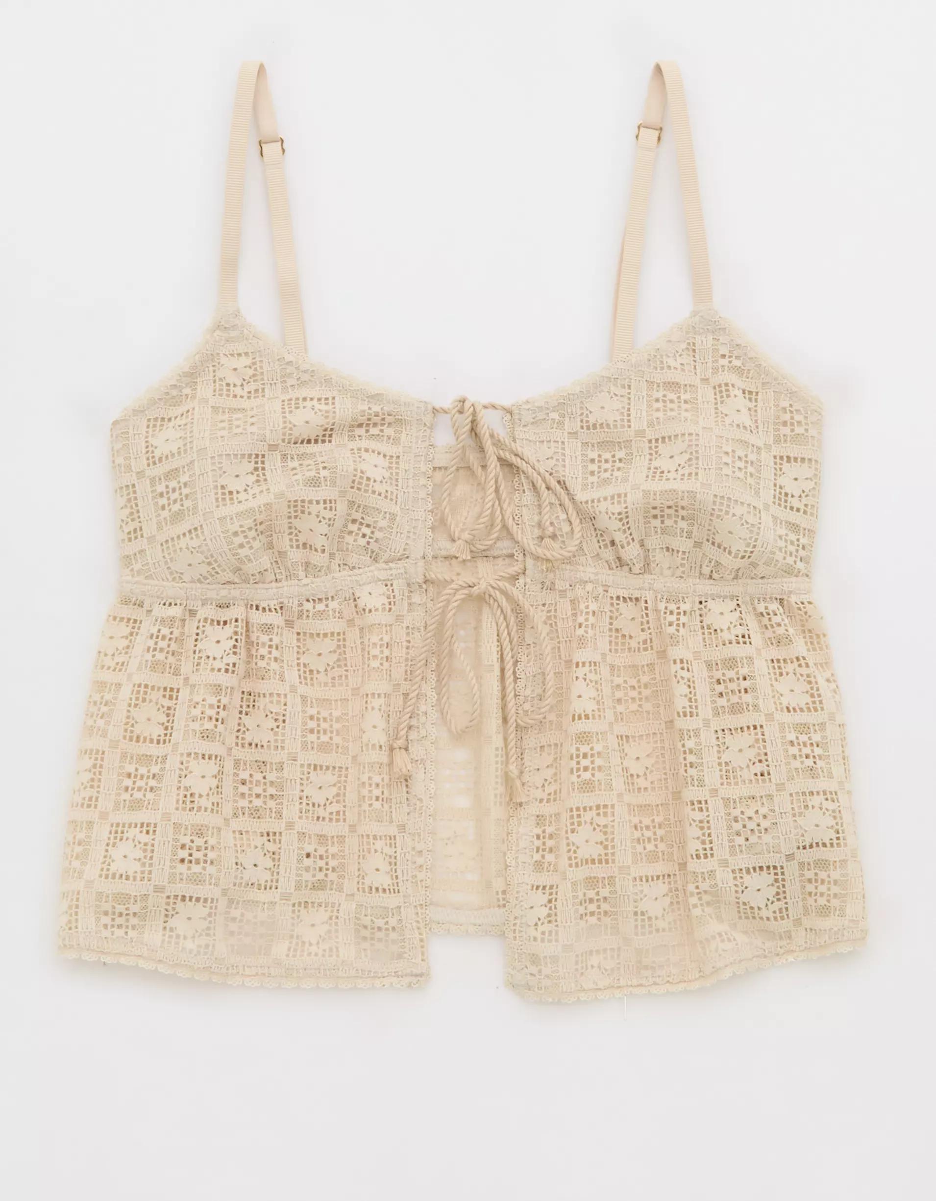 Show Off High Tide Lace Tie Front Tank Top Product Image