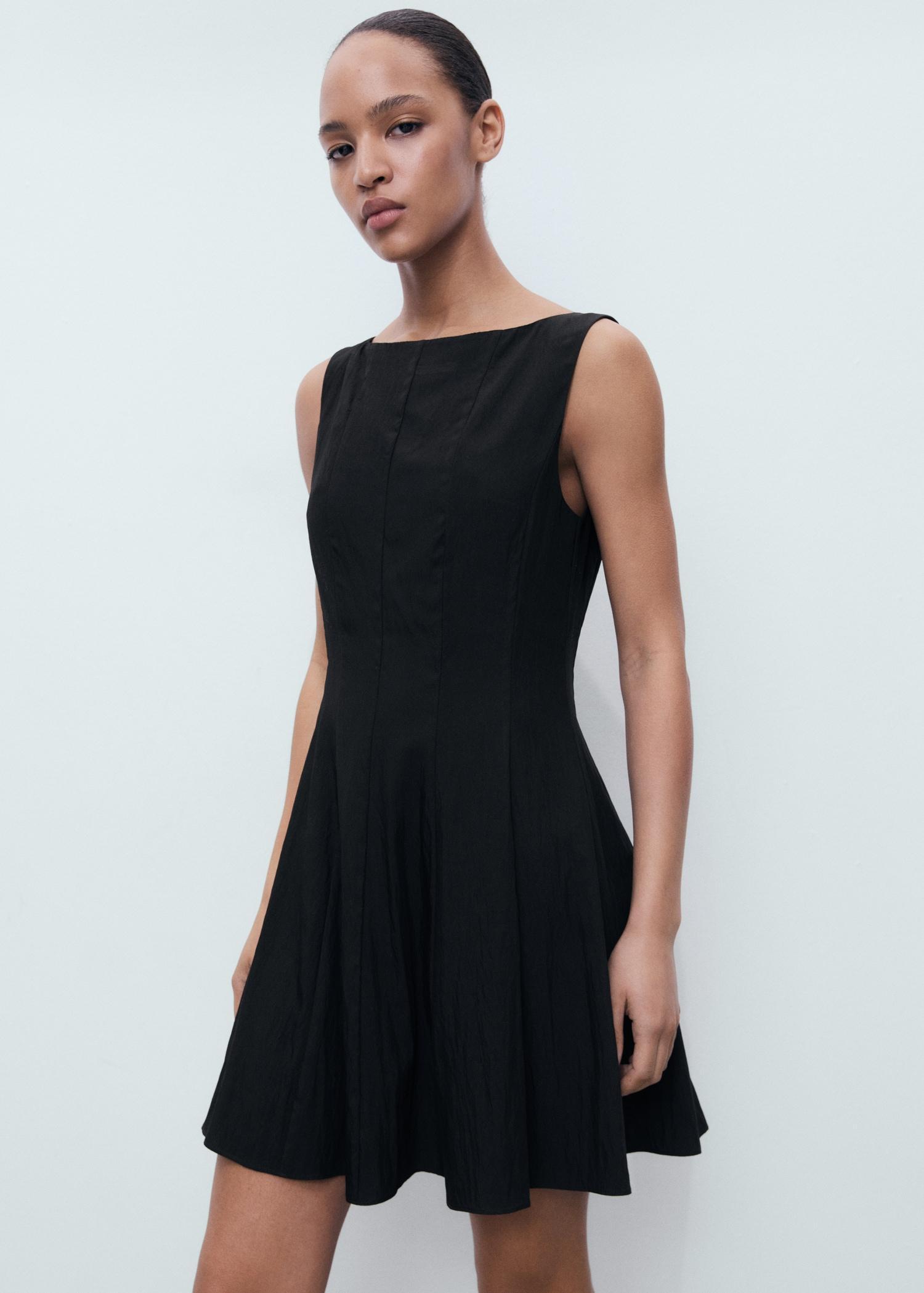 Pleated short dress - Women | MANGO USA Product Image