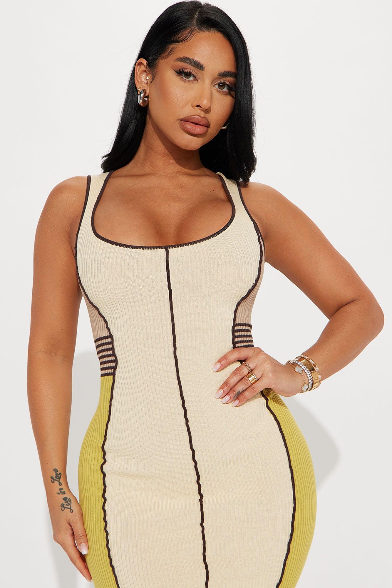 Zarita Sleeveless Knit Maxi Dress - Cream/combo Product Image