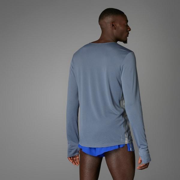 adidas Boston Marathon 2025 Adizero Long Sleeve Tee Onix XL Mens Product Image