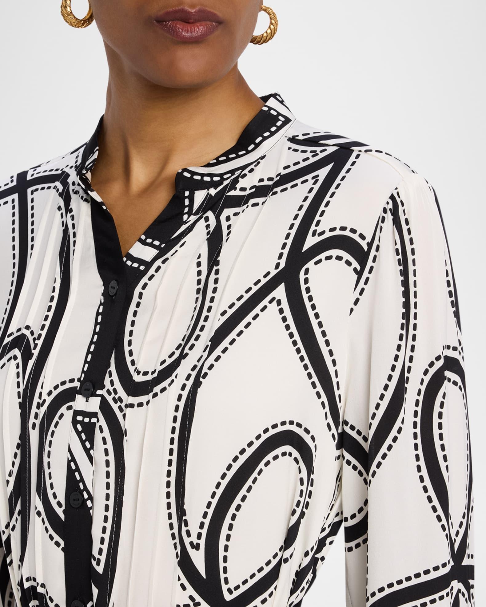 The Mila Dotted Swirl-Print Pintuck Midi Dress Product Image