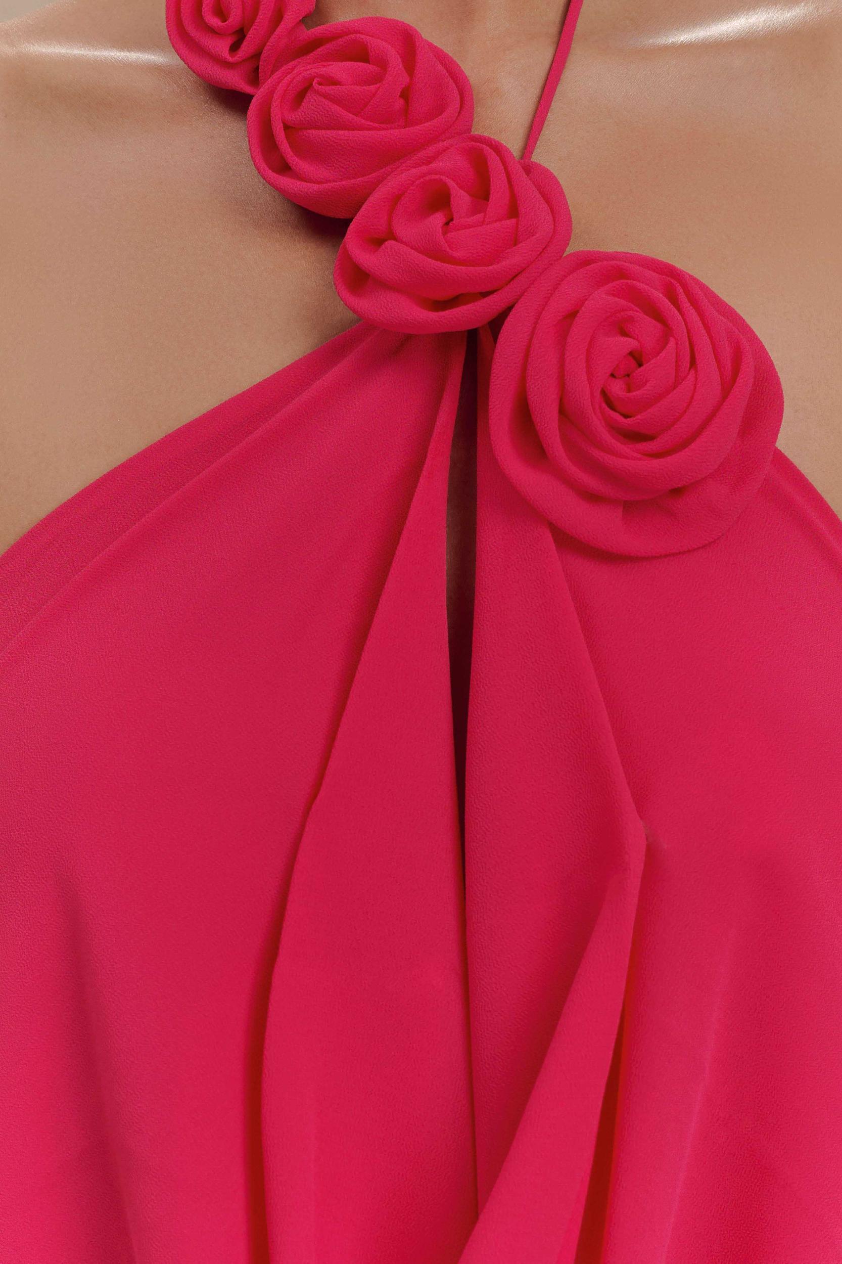 Rosalia Cowl Neck Maxi Dress - Raspberry Product Image