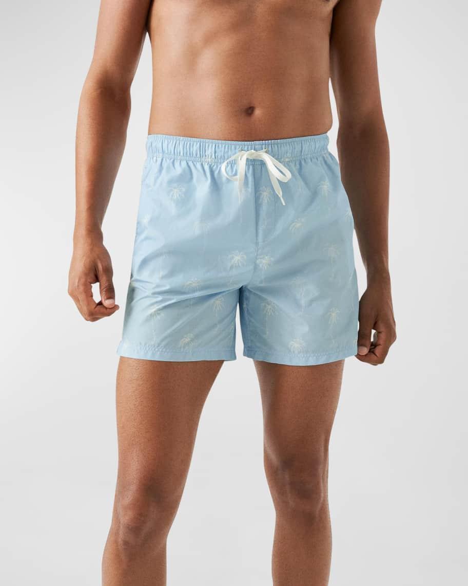 Mens Palm Tree-Print Swim Trunks Product Image