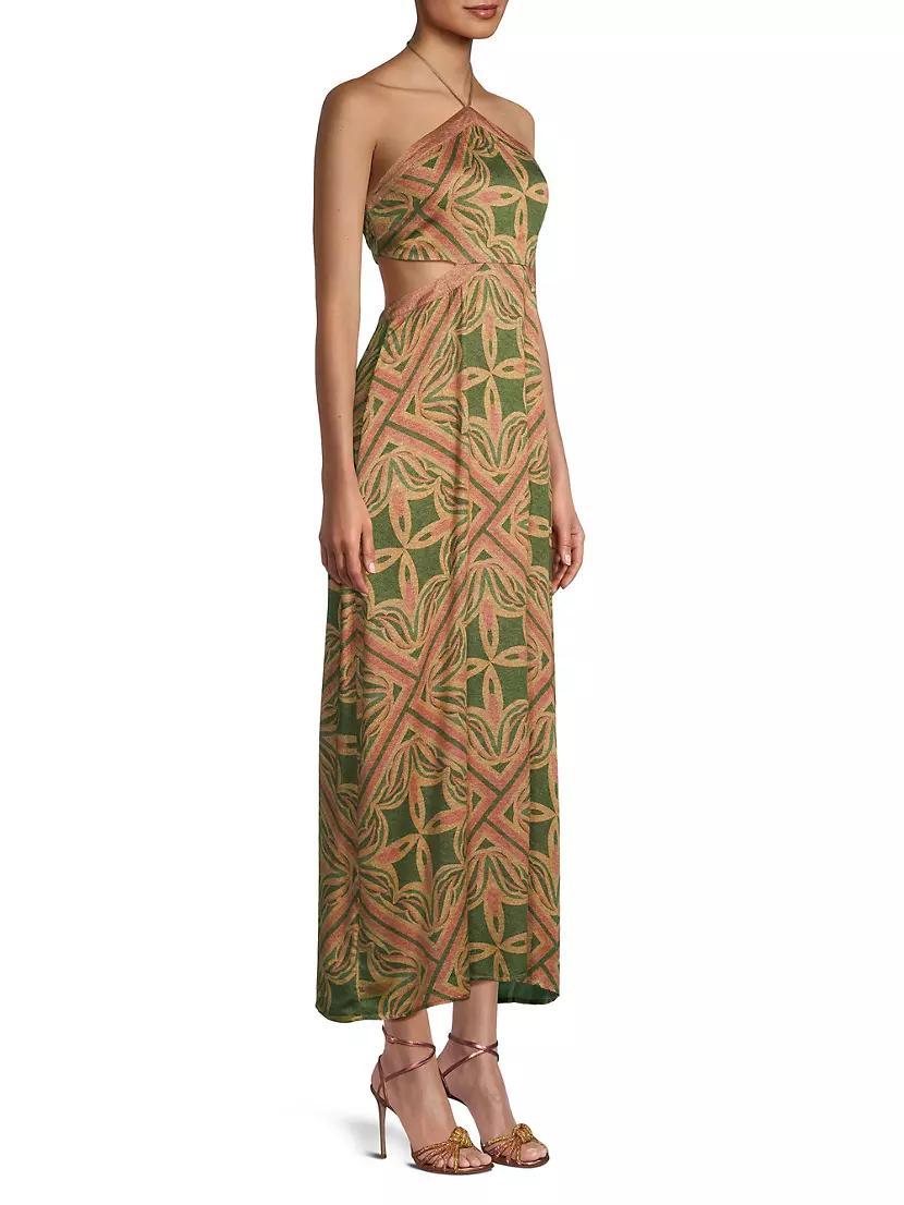 Hazel Print Halter Maxi Dress Product Image