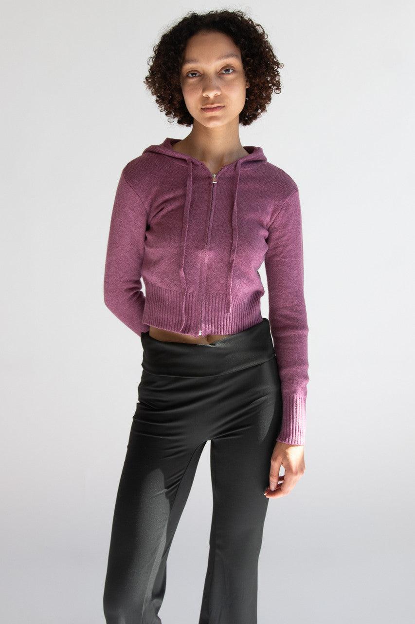 Crop Zip Up Hoodie Sweater Product Image