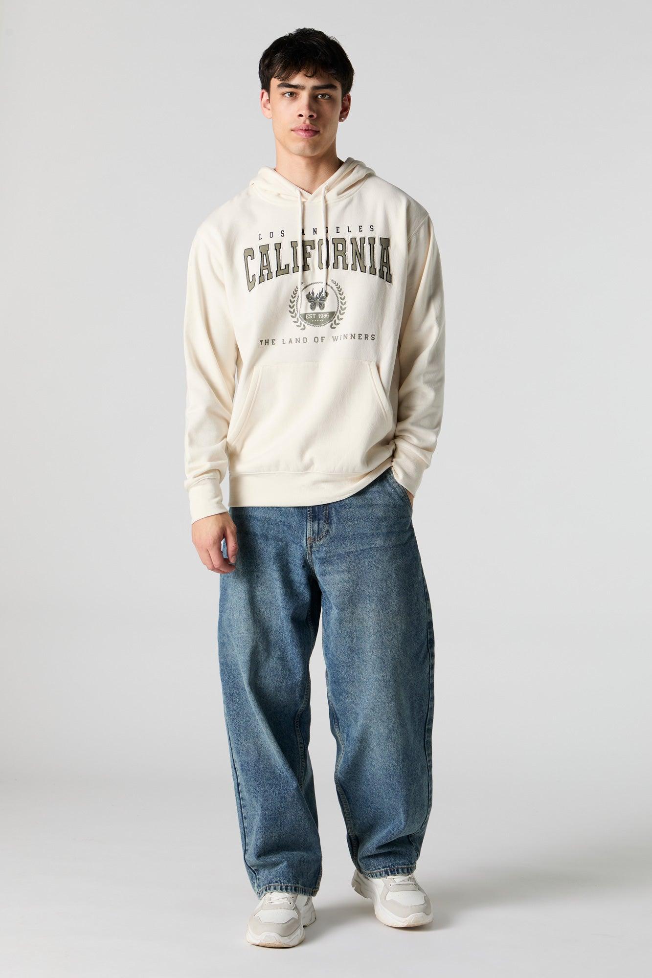 City Embroidered Fleece Hoodie Male Product Image