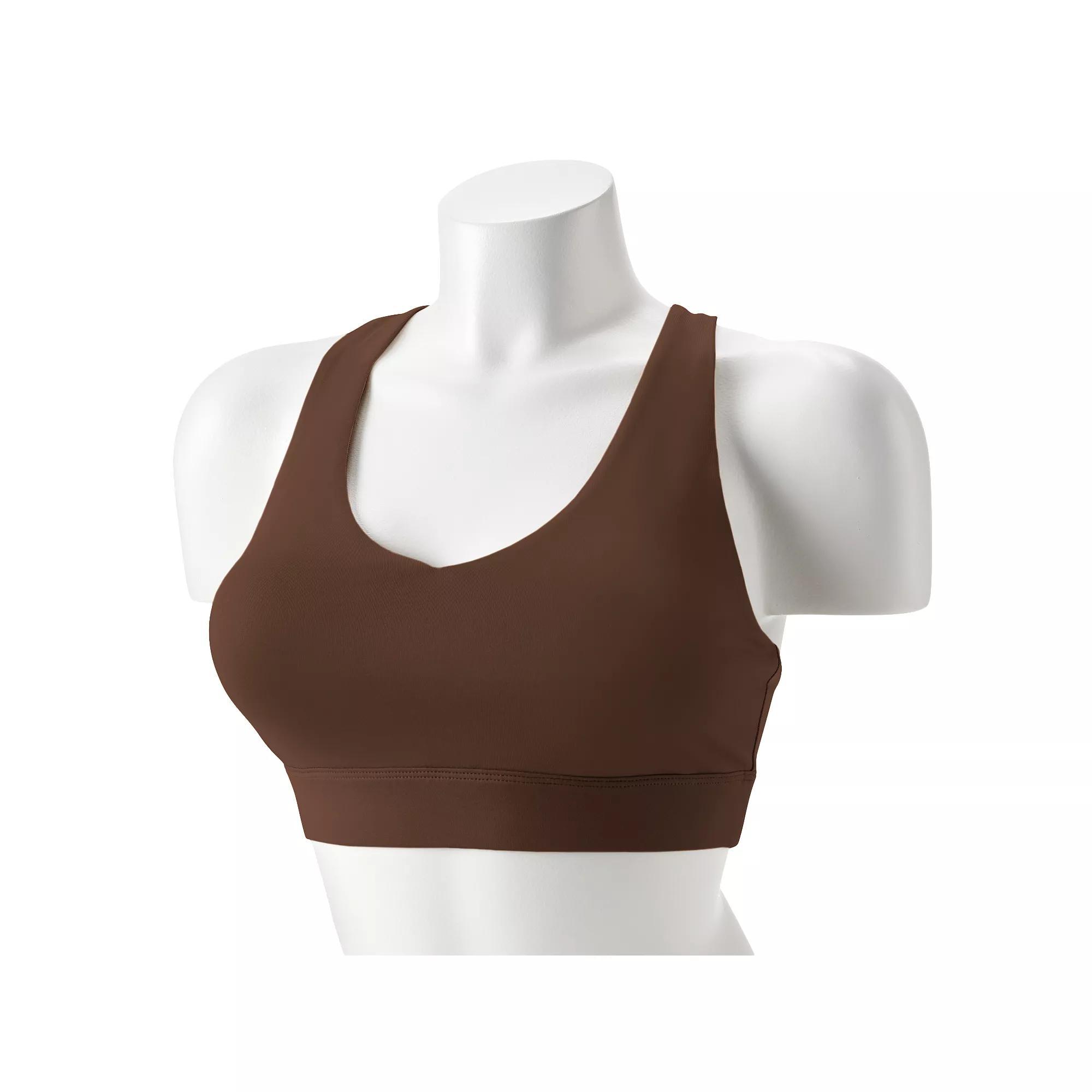 Tek Gear® Ultrastretch Medium-Impact V-Neck Sports Bra, Women's, Brown Shine Product Image