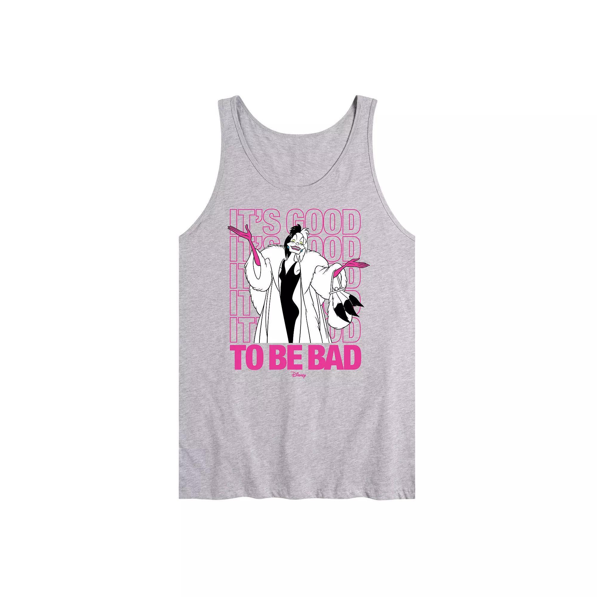 Disney Villains 101 Dalmatians Cruella Deville Men's Its Good To Be Bad Graphic Tank Top, Size: Medium, Black Product Image
