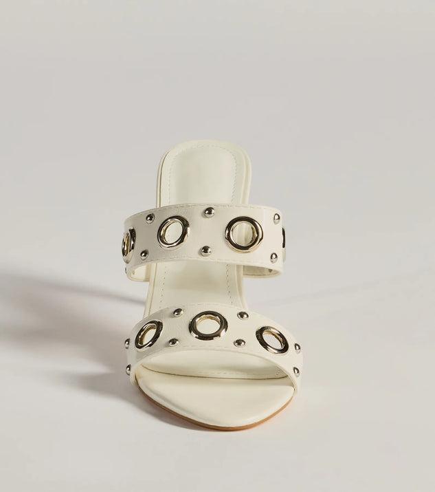Stylish Edge Studded Strappy Stiletto Mules Product Image