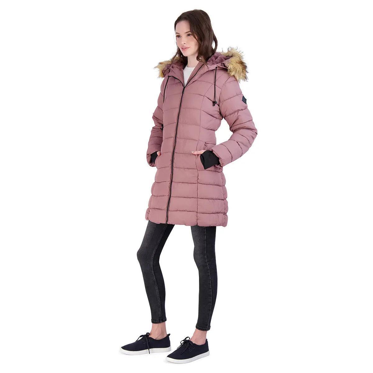 Steve Madden Women's Jacket with Faux Fur Hood Product Image