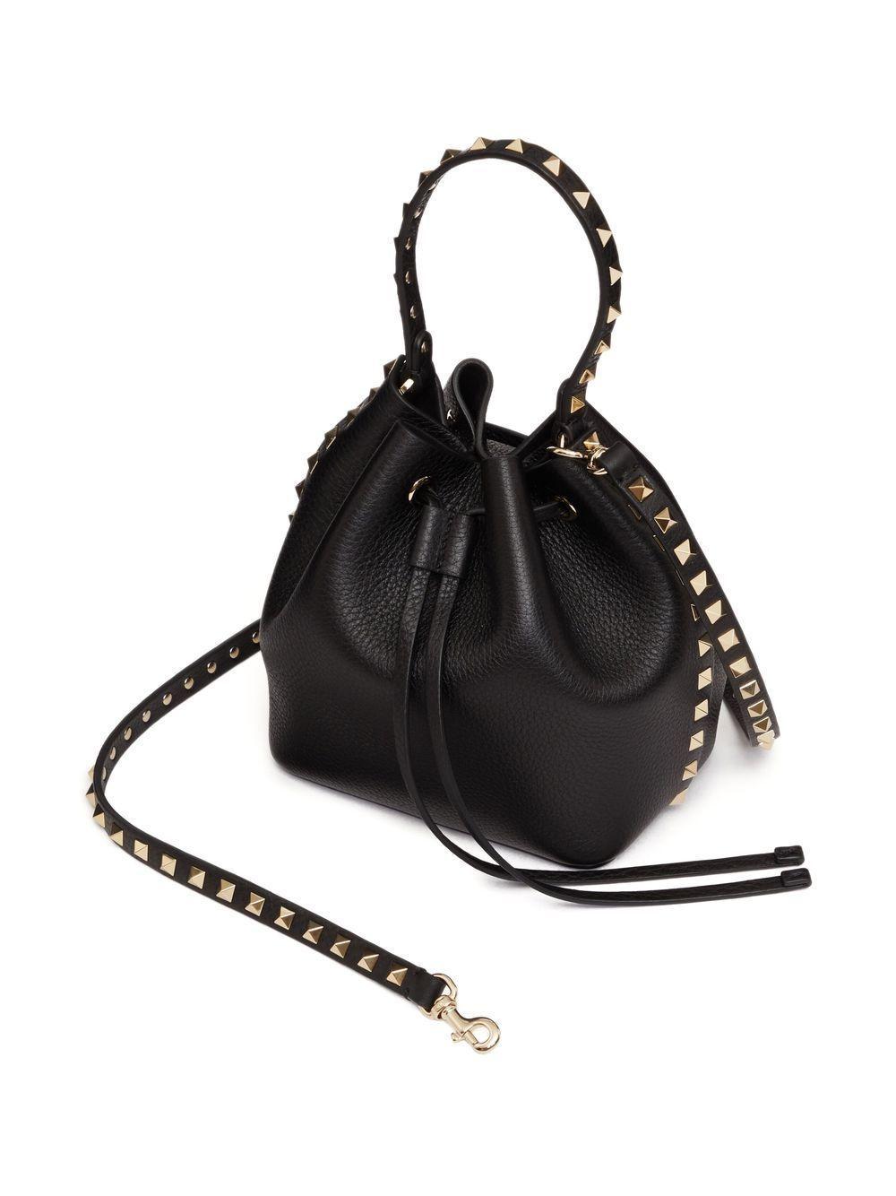 Rockstud leather bucket bag Product Image