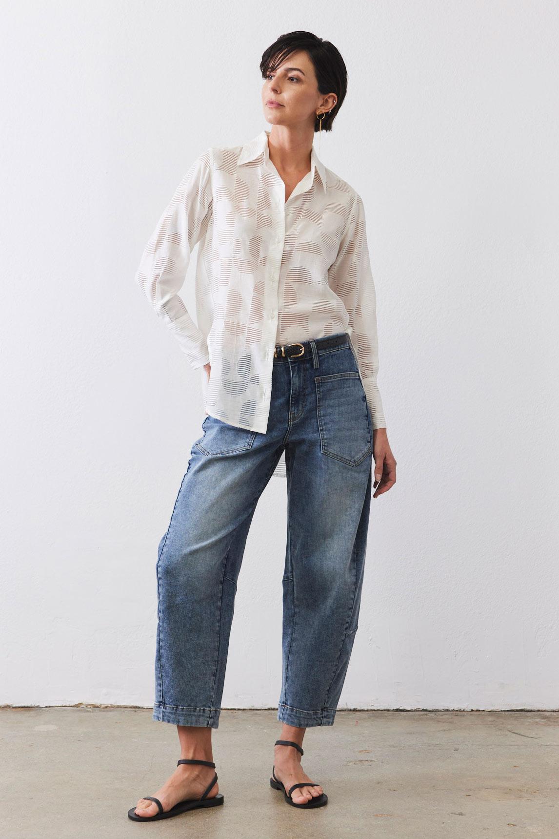 The Slouchy Denim Pants Product Image
