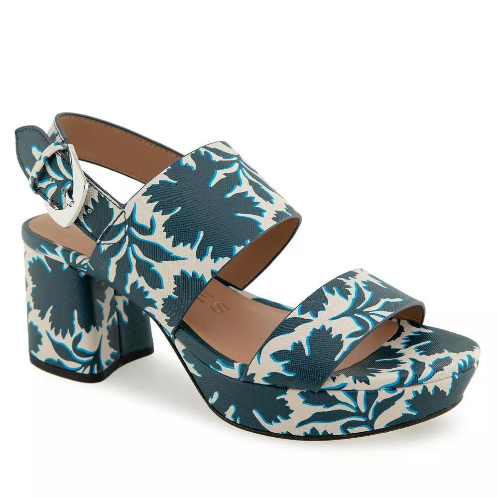 Aerosoles Camilia Women's Platform Sandals, Size: 7.5, Blue Eggnog Floral Product Image