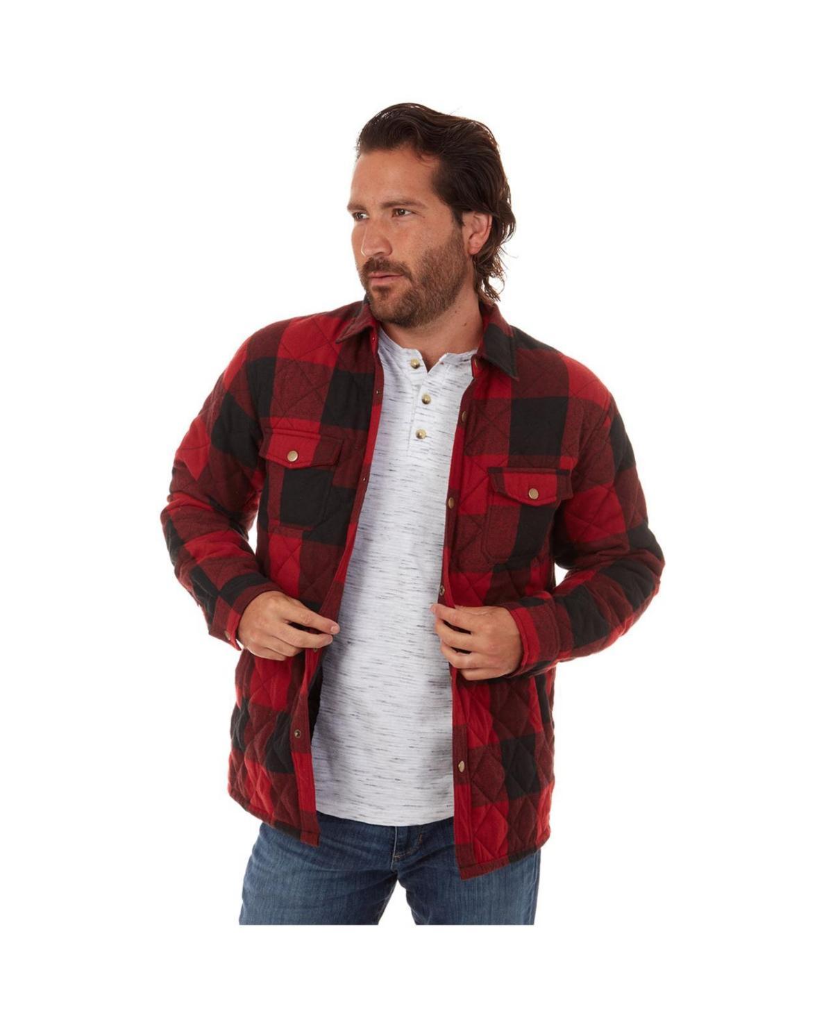 Px Mens Clothing Heavy Quilted Plaid Shirt Jacket Product Image