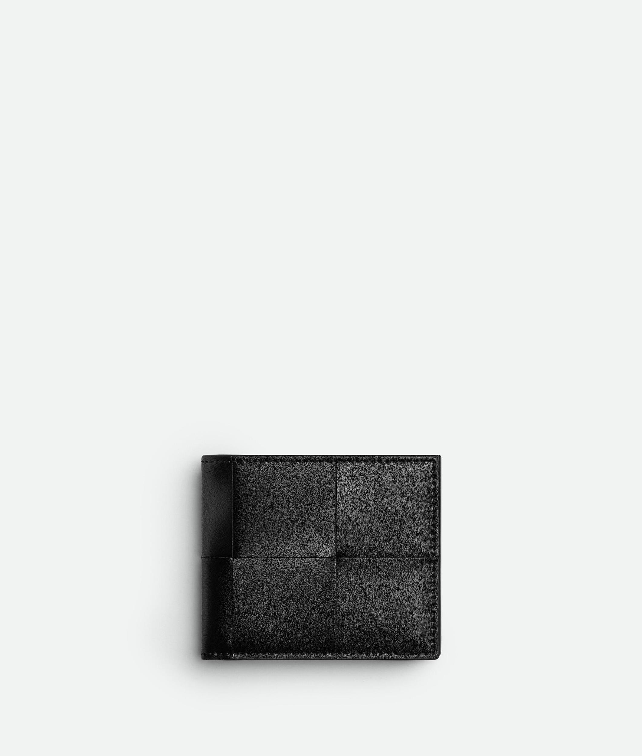 BOTTEGA VENETA Cassette Bi-fold Wallet With Coin Purse In Black/parakeet Product Image