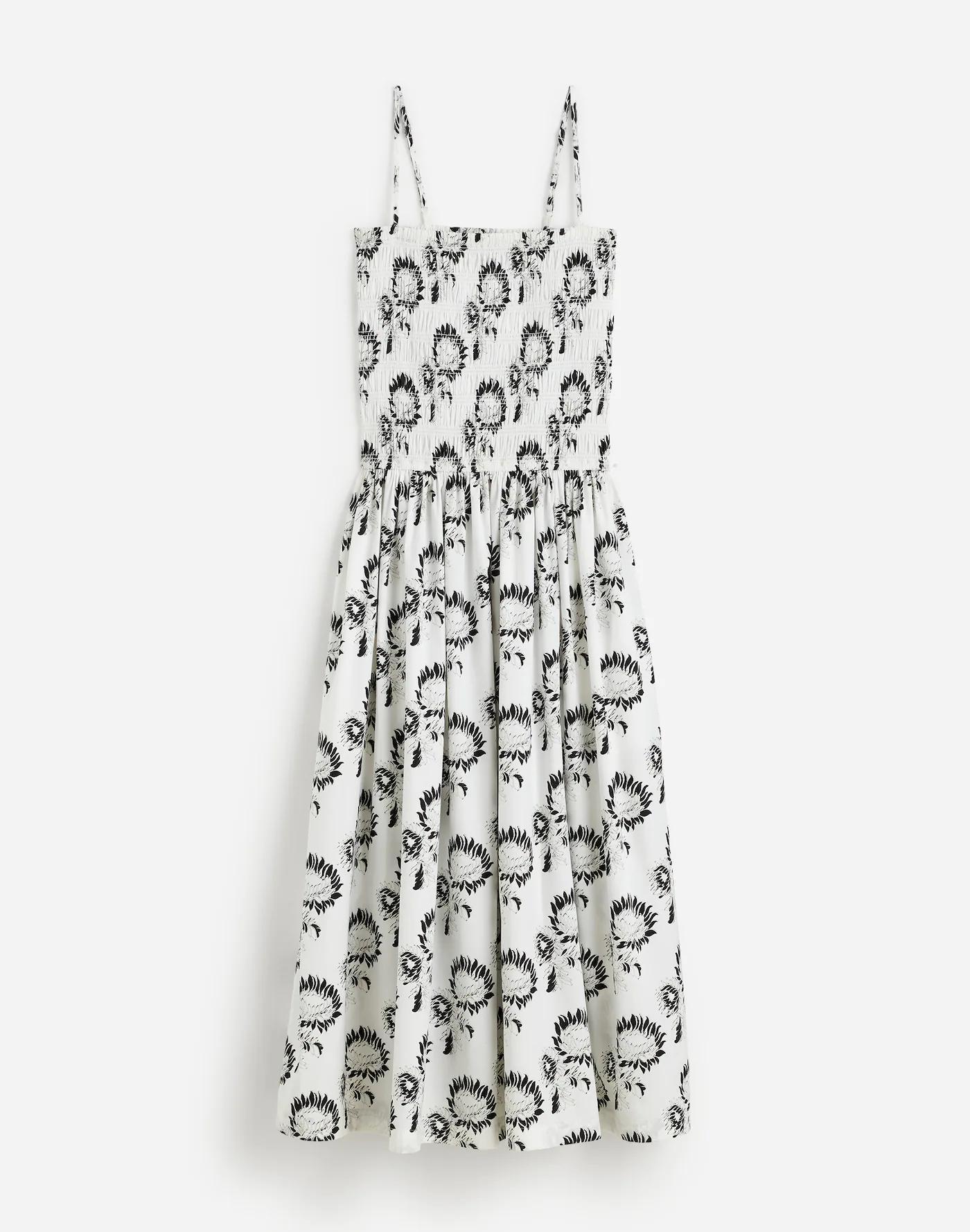 Petite Poplin Smocked Maxi Dress in Floral Product Image