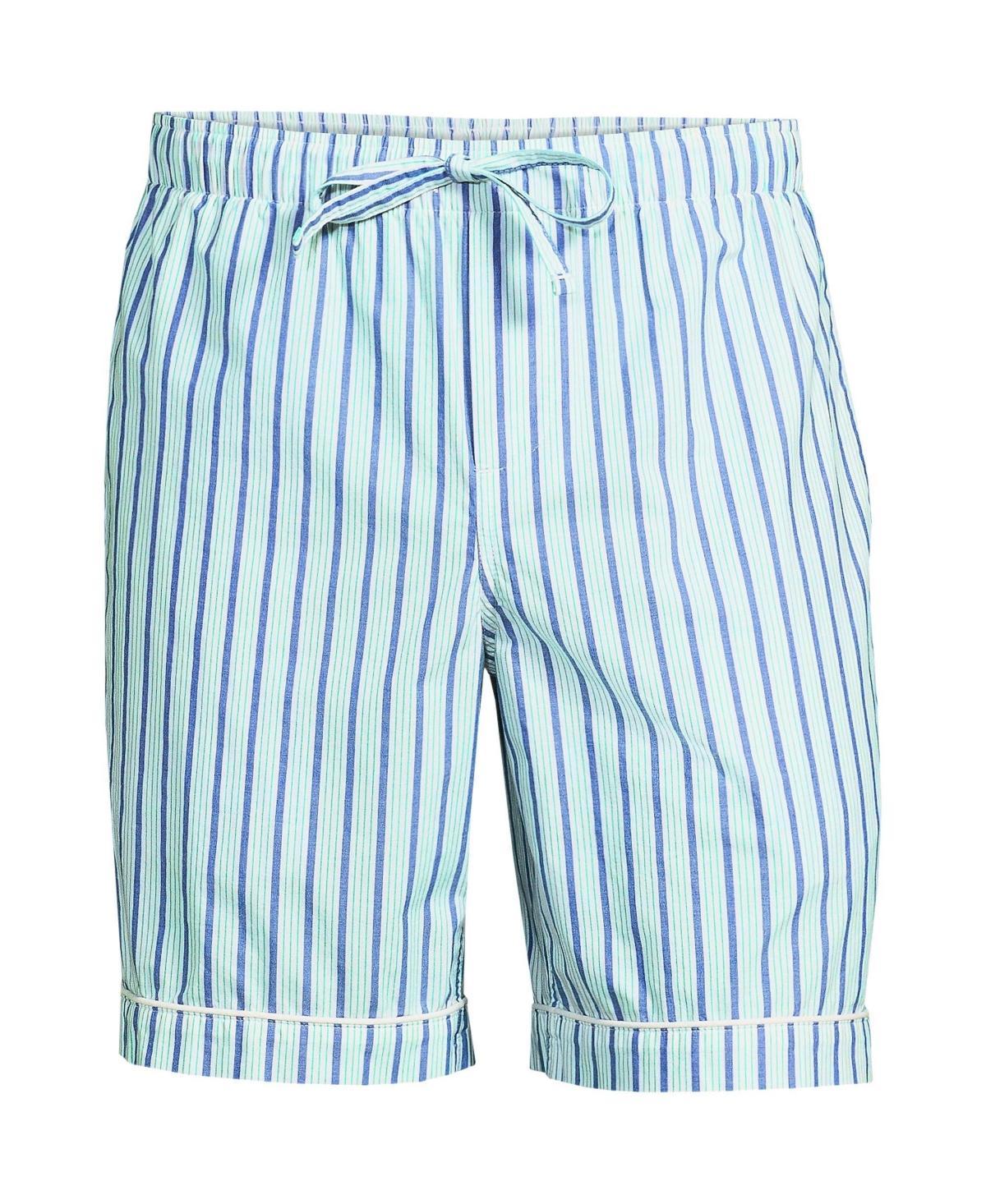 Men's Lands' End Essential 8-inch Pajama Shorts, Size: Large, Grey Blue Stripe Product Image
