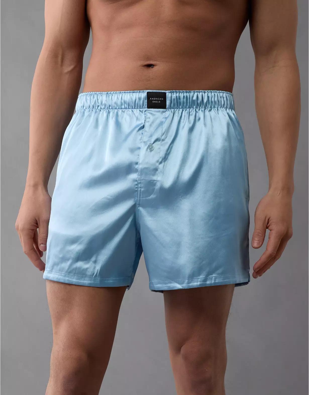 AEO Men's Solid Satin Pocket Boxer Short Product Image