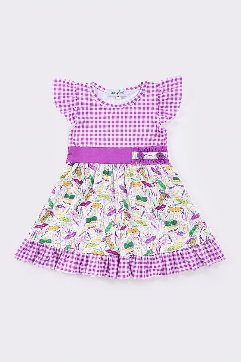 Purple mardi gras girl dress Girls Product Image
