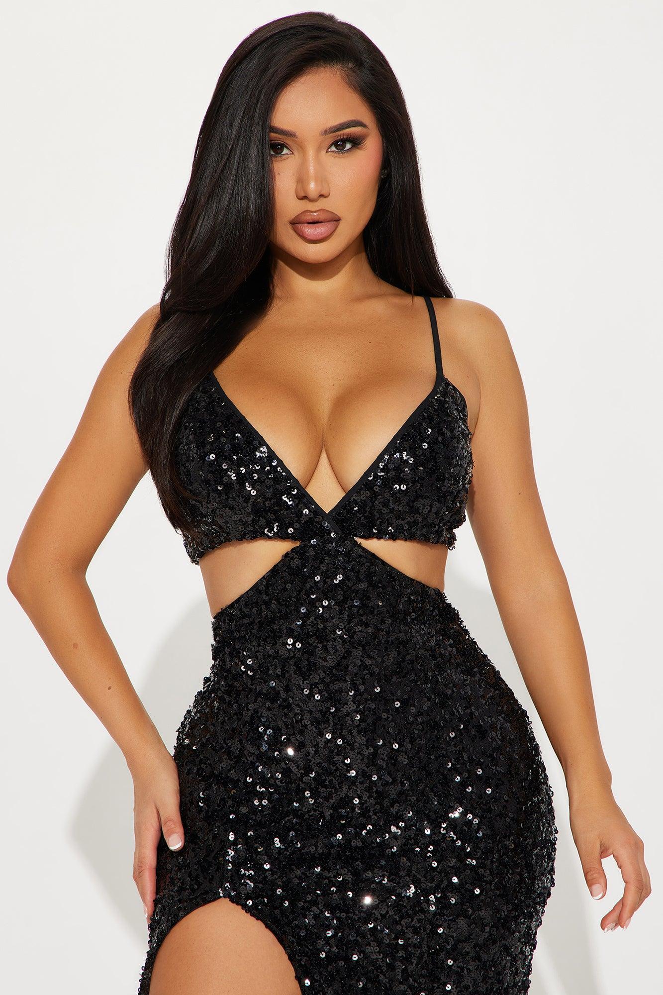 Marissa Sequin Maxi Dress - Black Product Image