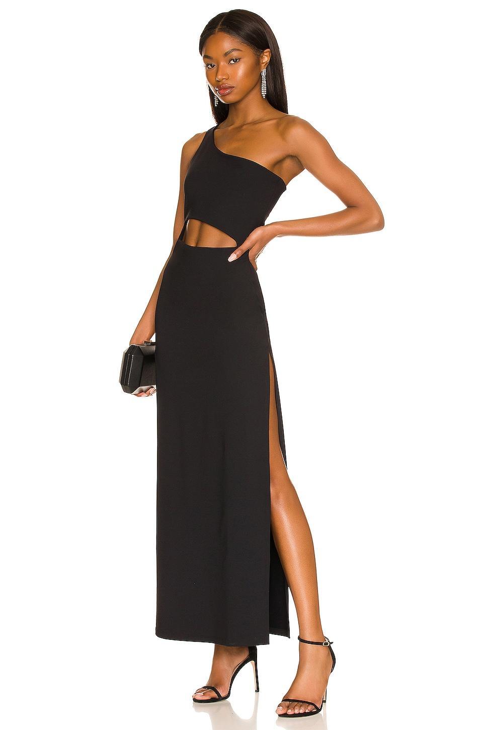 Susana Monaco One Shoulder Cutout Leg Slit Maxi Dress Product Image