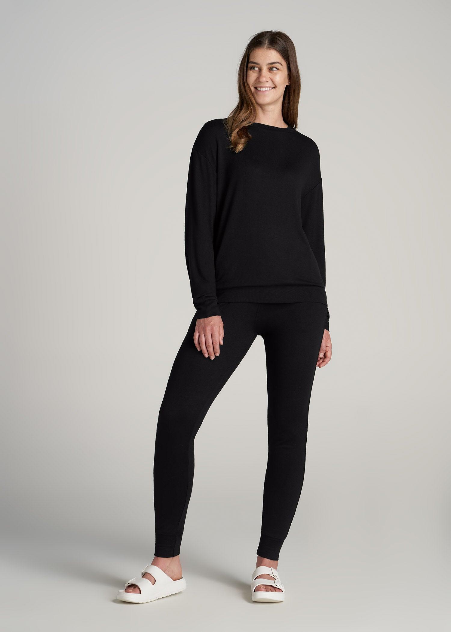 Cozy Lounge Crewneck in Black - Tall Women's Shirts Product Image