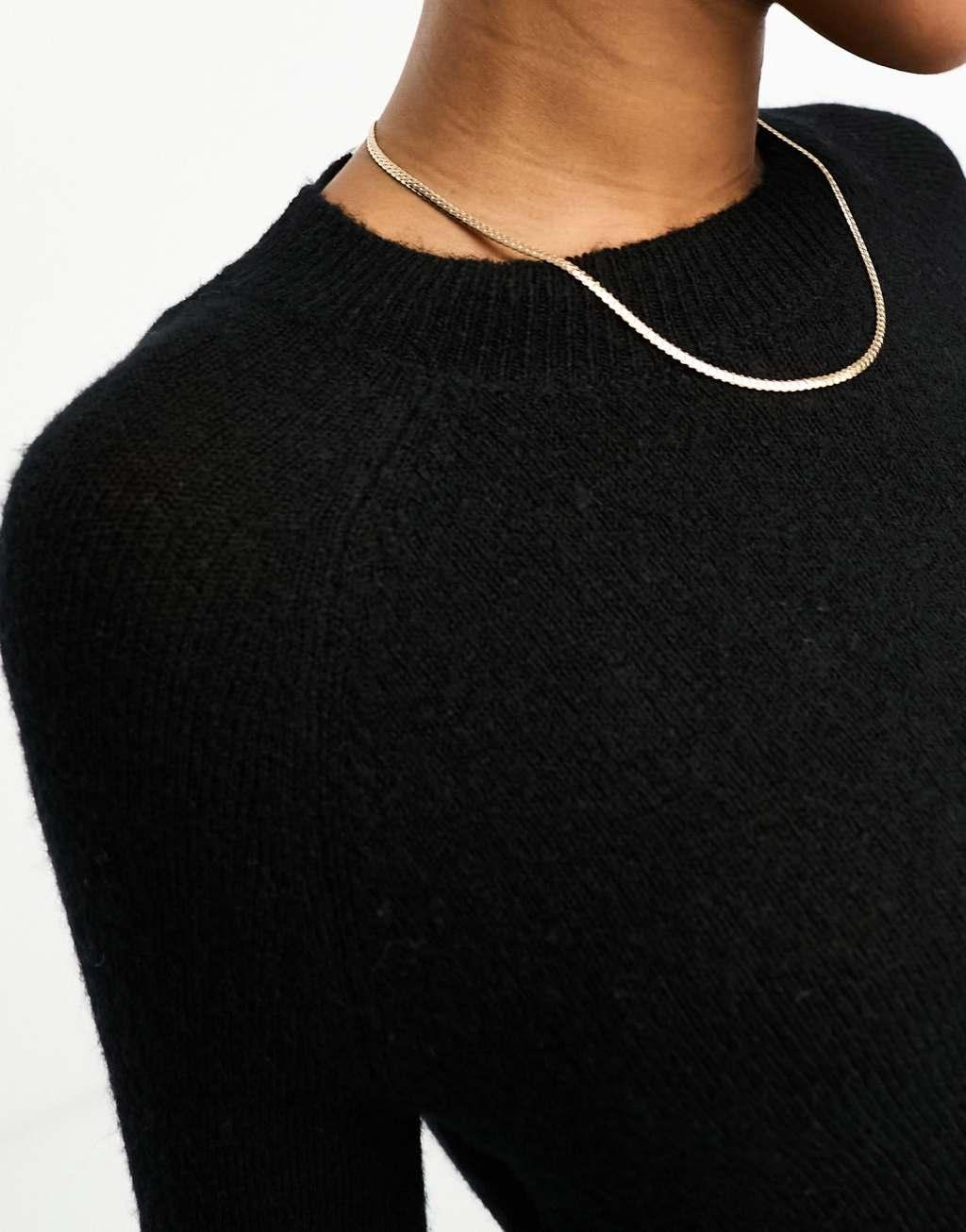 Pieces high neck sweater in black Product Image