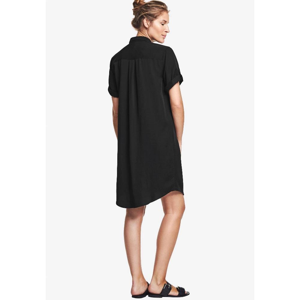 ellos Women's Plus Size Tie Neck Peasant Tunic Product Image