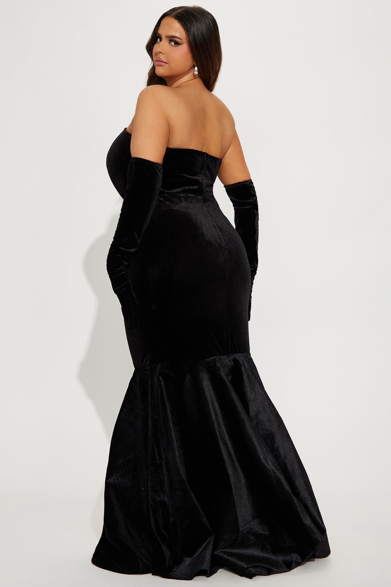 Stella Velvet Gown Set - Black Product Image