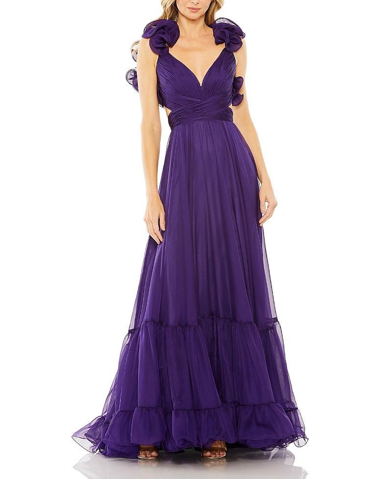 Mac Duggal Ruffle Tiered Cut-Out Chiffon Gown Product Image