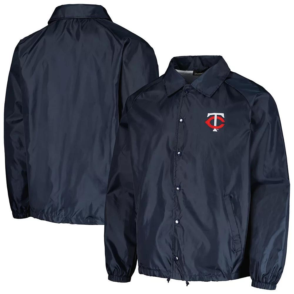 Men's Dunbrooke  Navy Minnesota Twins Coach's Raglan Full-Snap Windbreaker Jacket, Size: Large, Blue Product Image