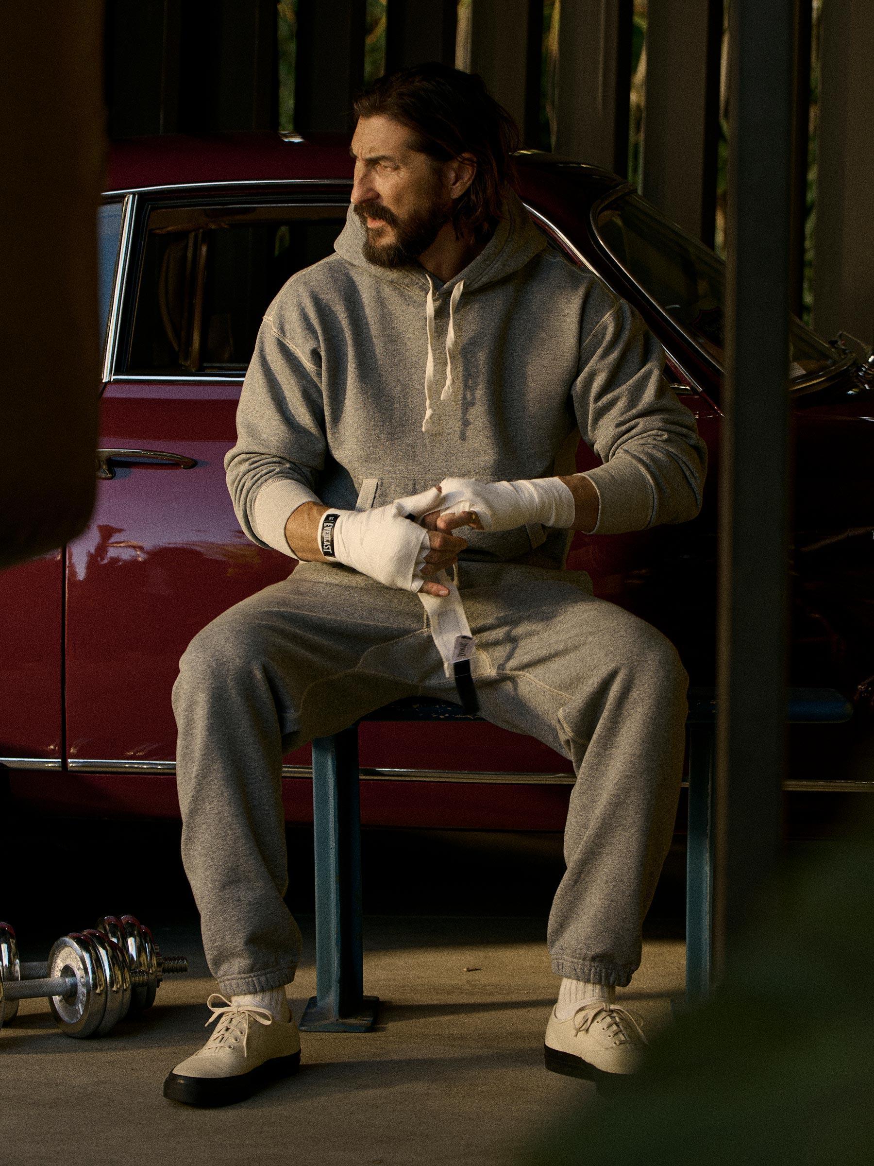Heather Grey Welterweight Hooded Sweatshirt Product Image