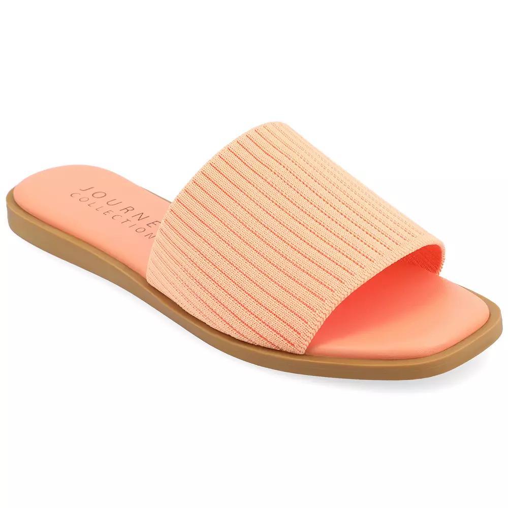 Journee Prisilla Women's Tru Comfort Foam Linen Slip On Slide Sandals, Size: 5.5, Pink Product Image