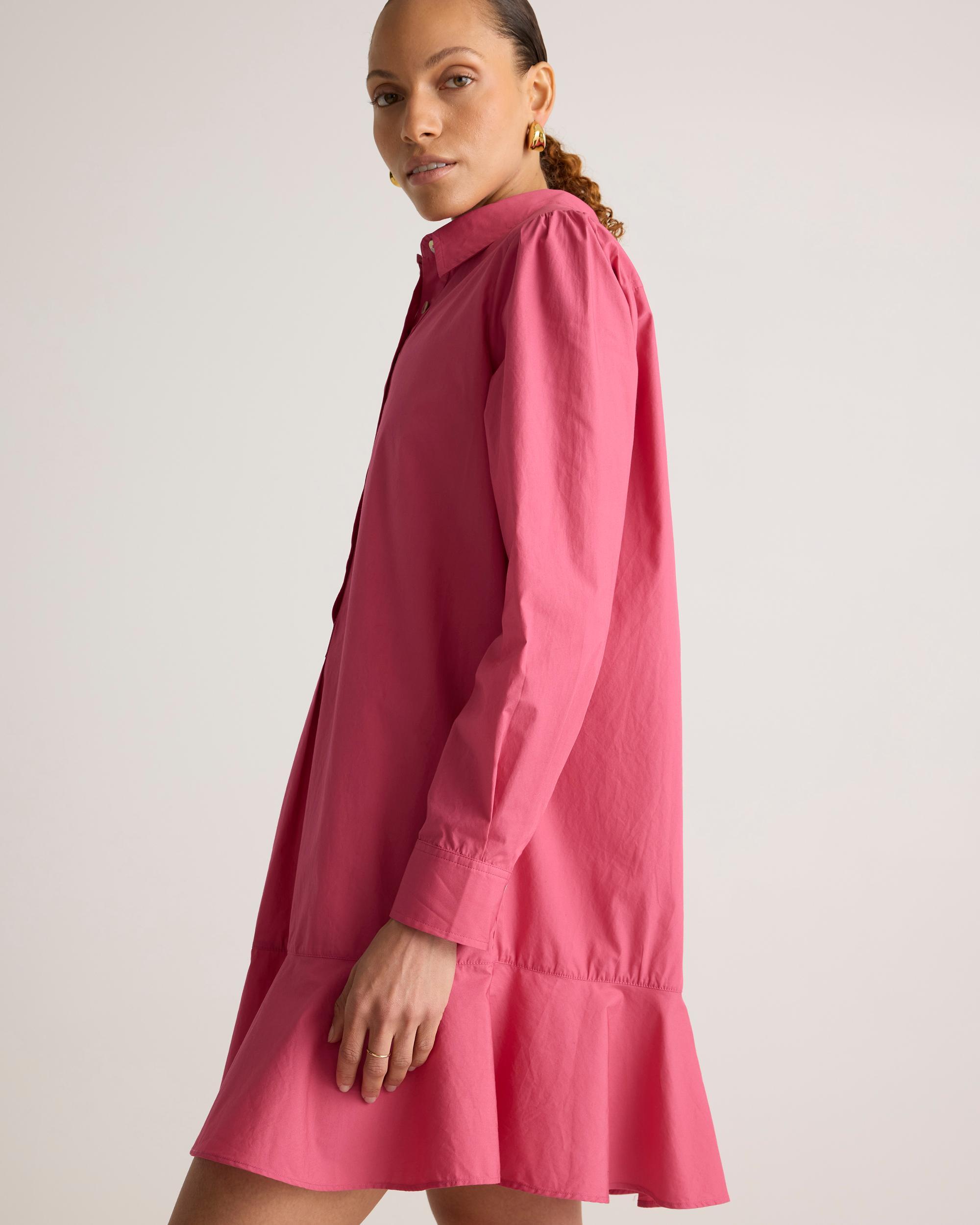 100% Organic Cotton Drop Waist Shirt Dress Product Image