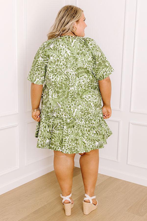 Palm Petal Breeze Mini Dress Curves Product Image