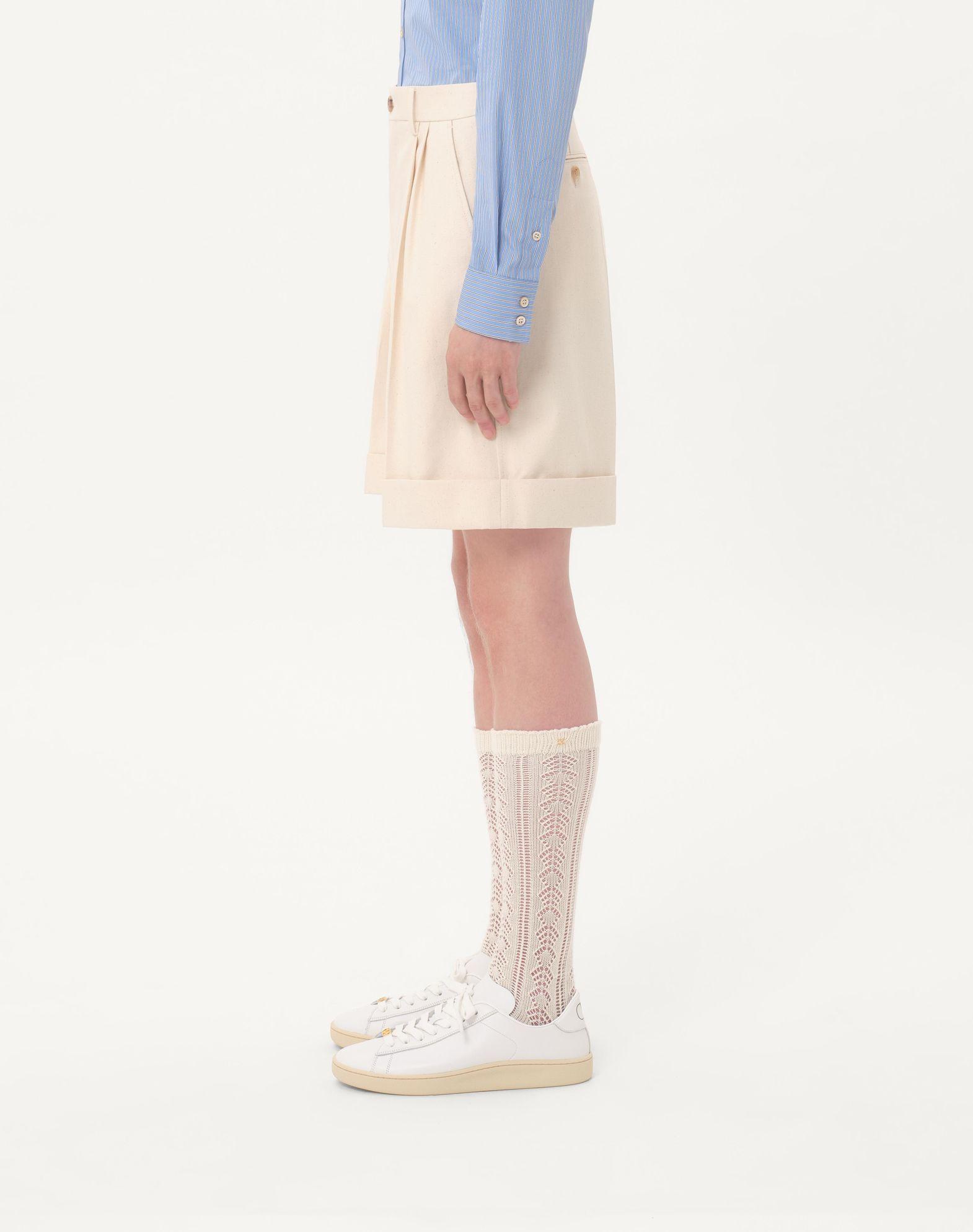 Cotton Canvas Cuffed Bermuda Shorts Product Image