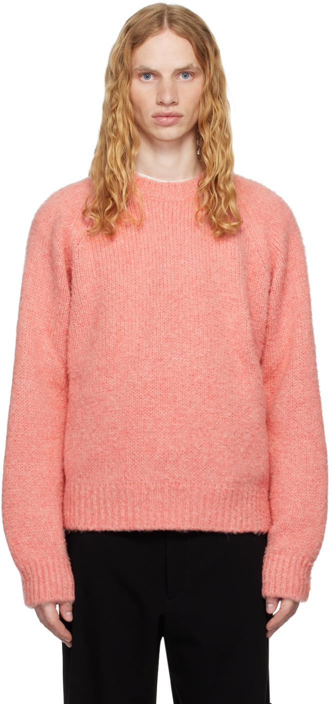 THE ROW Men's Bruno Lofty Brushed Cashmere Sweater In Bsm Bright Salmon Product Image