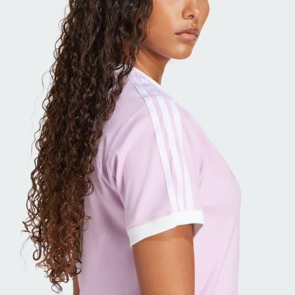 adidas 3-Stripes Tee Semi Coral XS Womens Product Image