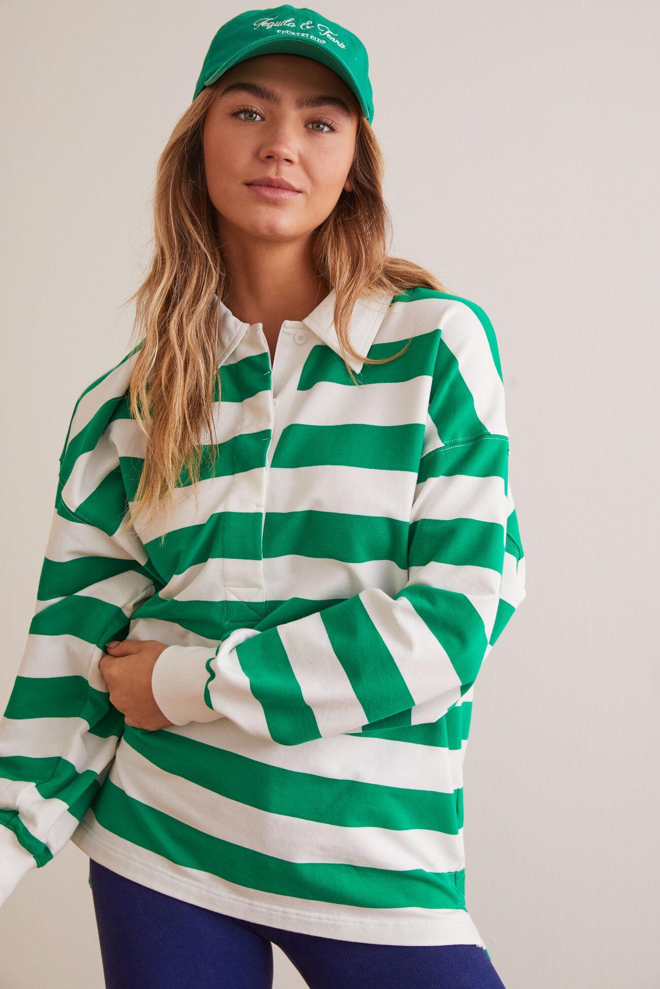 Line Up Striped Polo Top Product Image