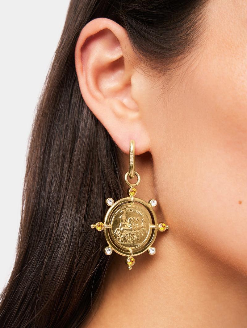 Sun Date medal earrings Product Image