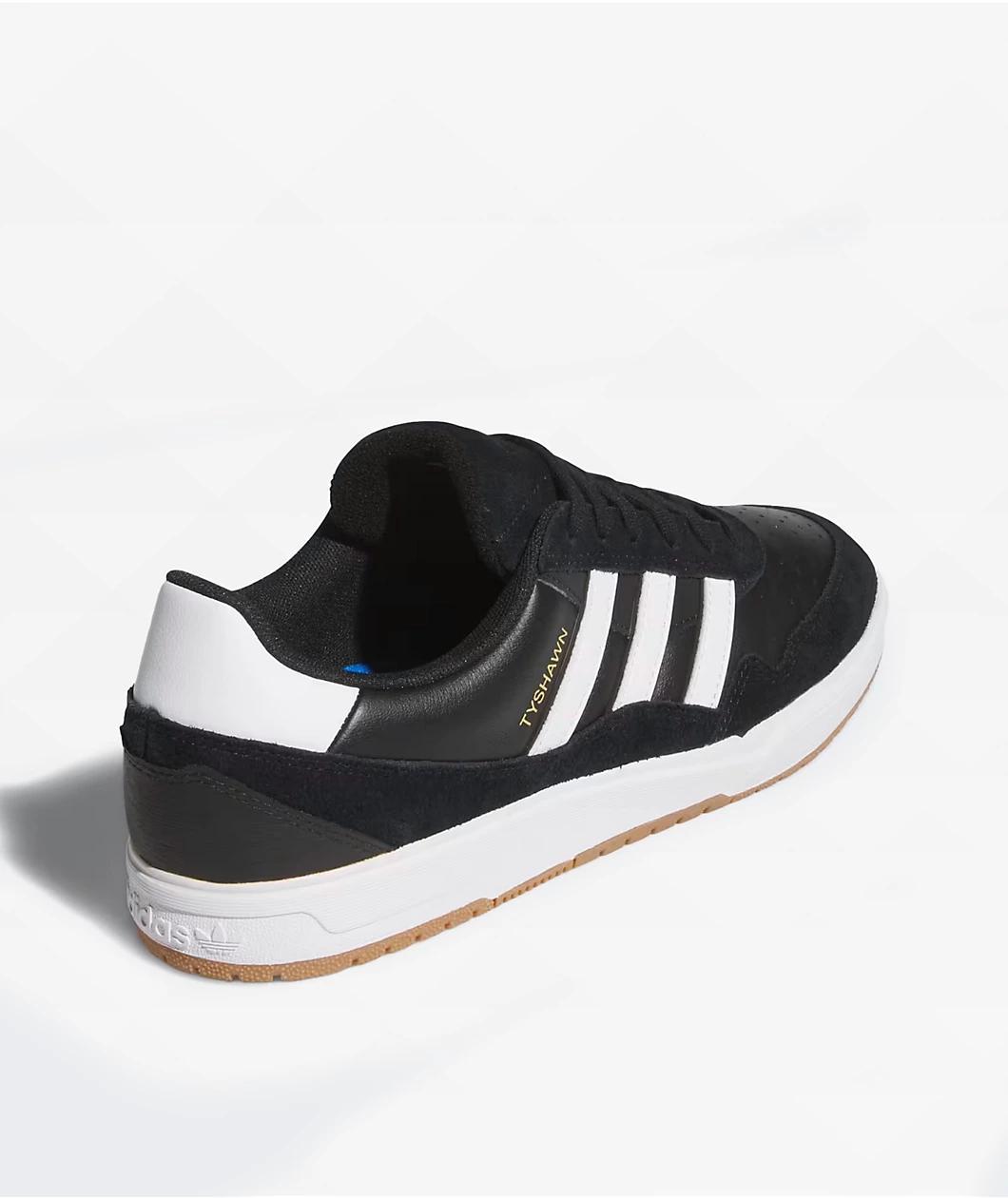 adidas Tyshawn II Core Black, Cloud White, & Gum Skate Shoes Product Image