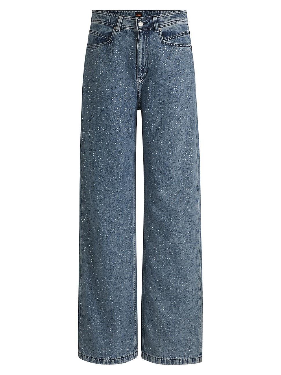 Womens Wide-Leg Jeans in Denim Product Image