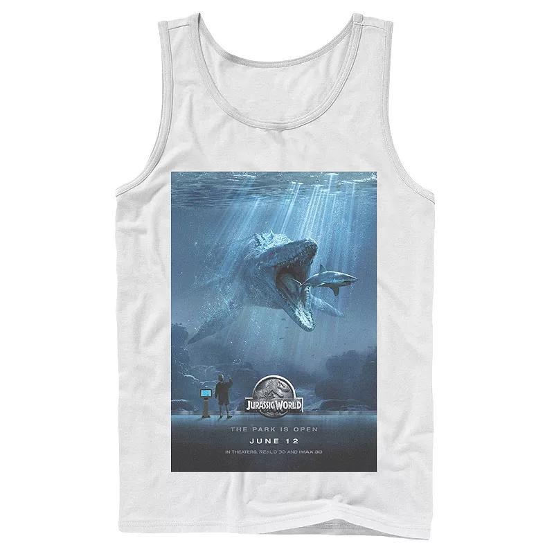 Men's Jurassic World Mosasaurus Movie Poster Tank Top, Size: Large, Black Product Image