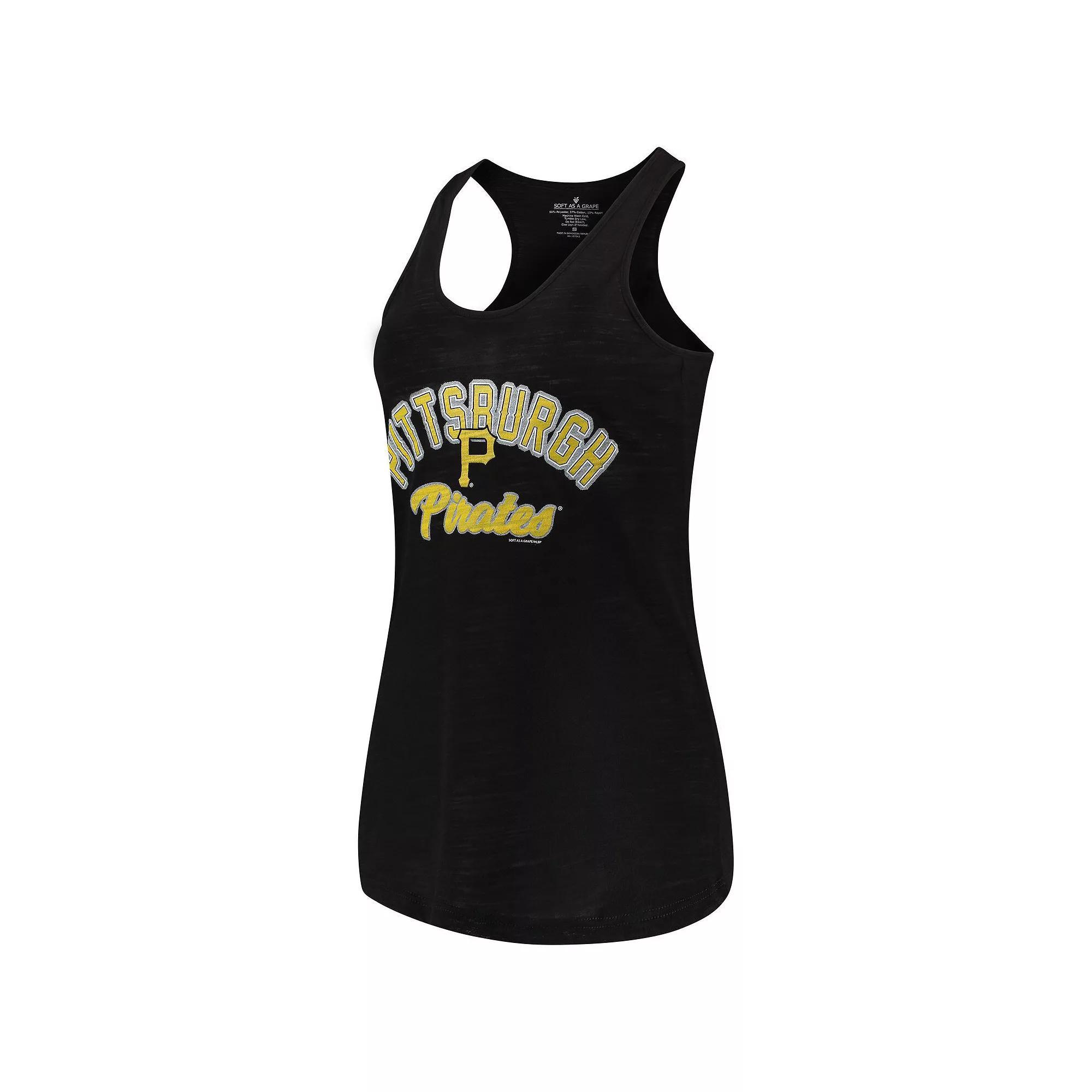Women's Soft as a Grape Black Pittsburgh Pirates Multicount Racerback Tank Top, Size: Large Product Image