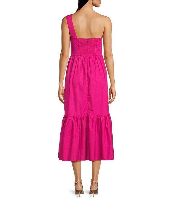Adrianna by Adrianna Papell One Shoulder Sleeveless 3D Flower Tiered Midi Dress Product Image