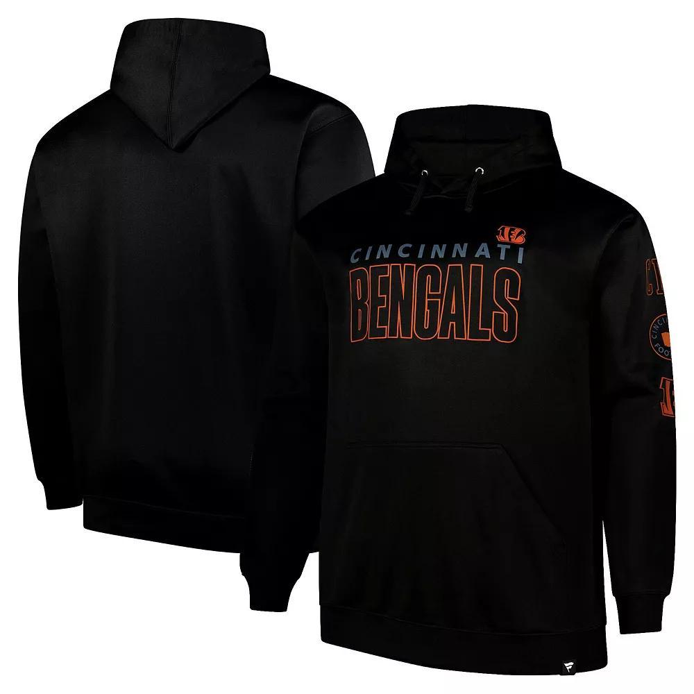 Men's Fanatics  Black Cincinnati Bengals Big & Tall Fleece Pullover Hoodie, Size: 3XLT Product Image